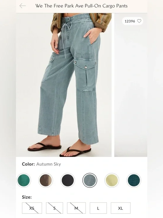 NWT Free People We The Free Park Ave Pants - autumn sky blue - medium - Picture 6 of 9